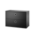 string system schrank mit schublade black stained ash  58/30
