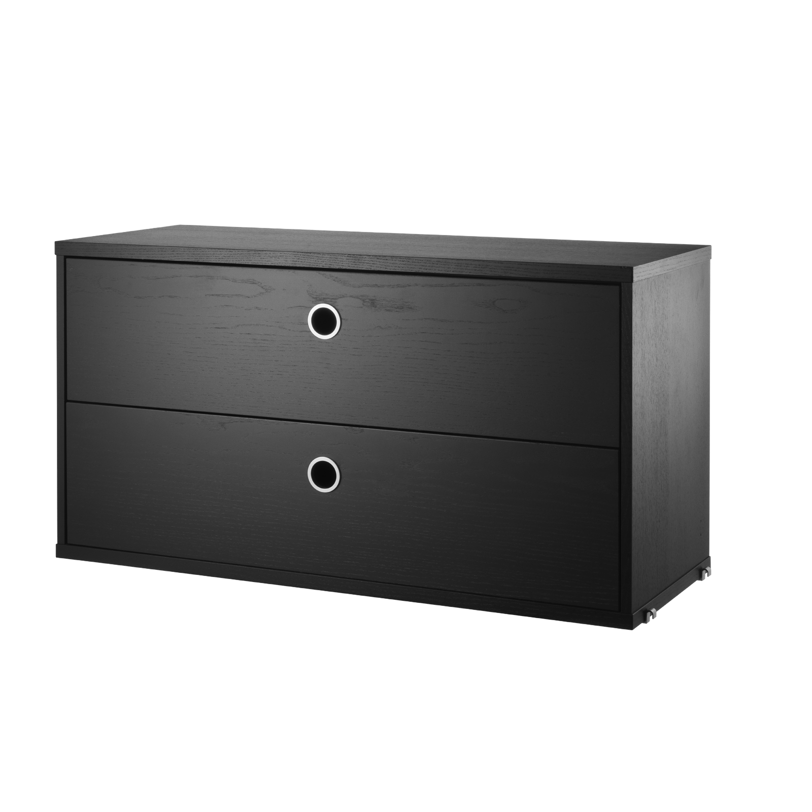 string system schrank mit schublade black stained ash 70/30