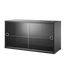 string system schrank mit glas-schiebetür black stained ash