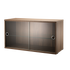 string system schrank mit glas-schiebetür walnut