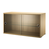 string system schrank mit glas-schiebetür oak