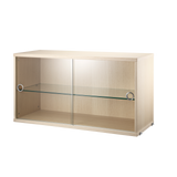 string system schrank mit glas-schiebetür ash