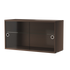 string system schrank mit glas-schiebetür dark oak