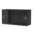 string system schrank mit glas-schiebetür dark grey