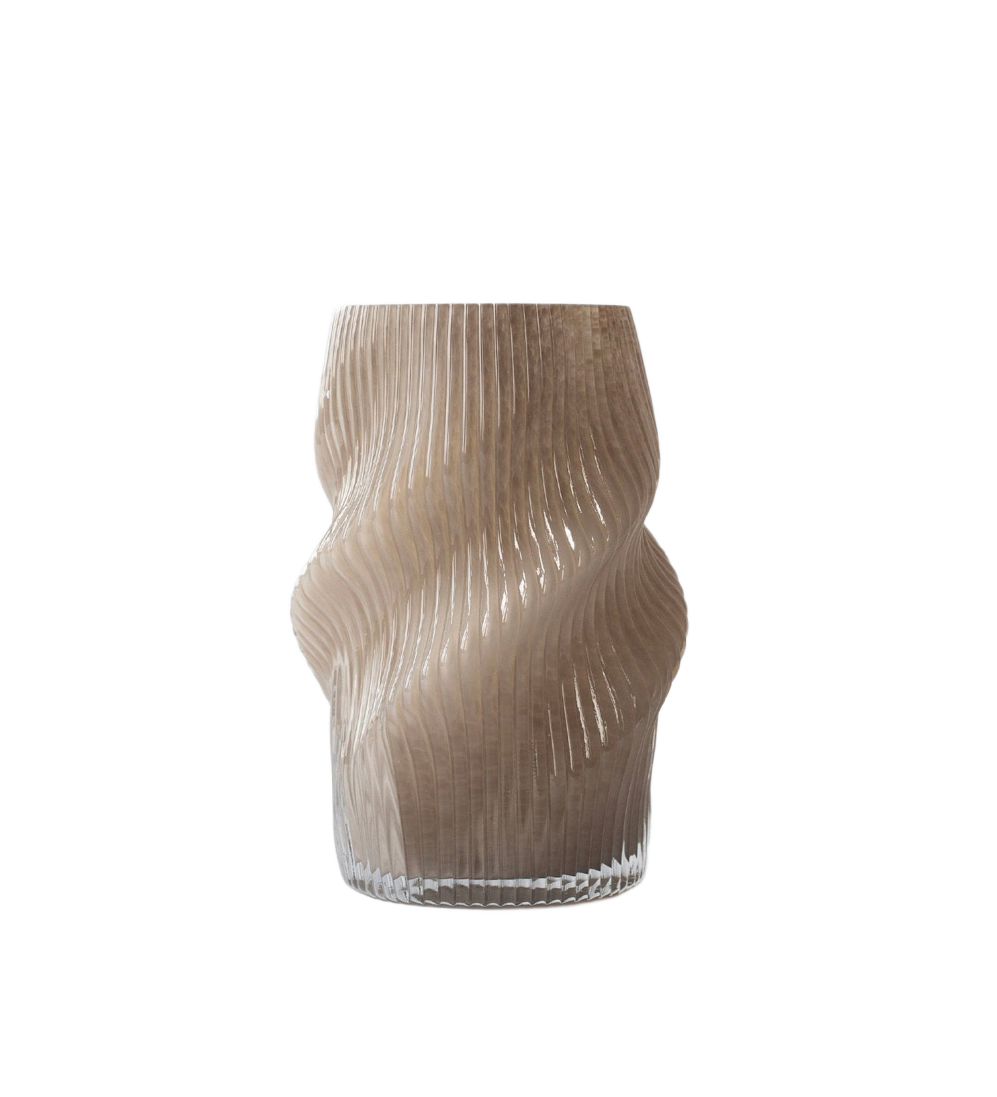 fano glass vase-grey brown 