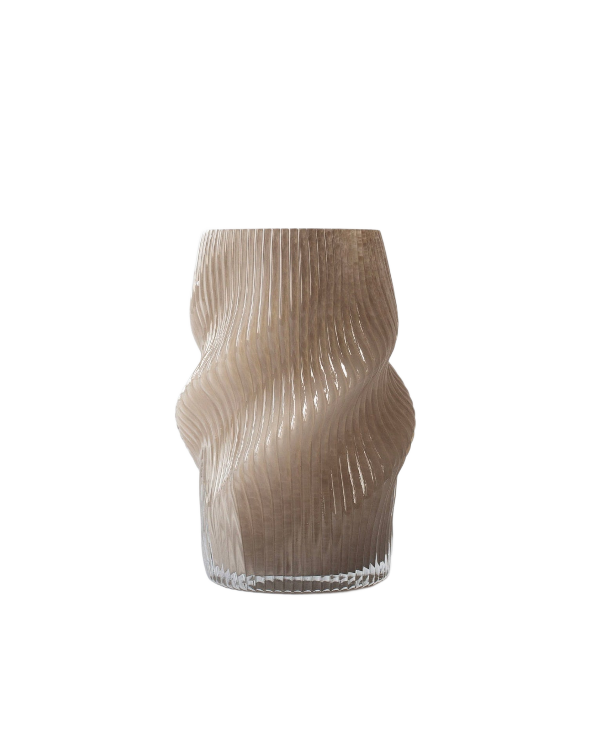 fano glass vase-grey brown 