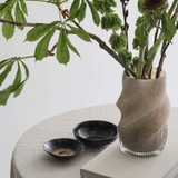 fano glass vase-grey brown 