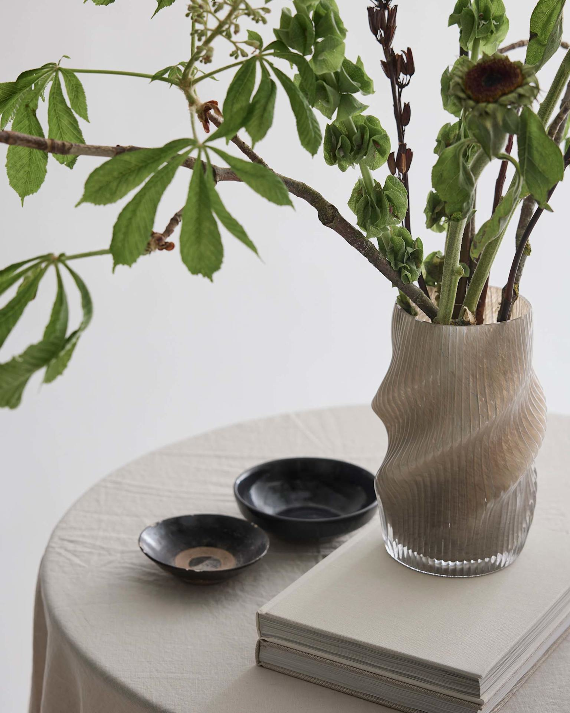 fano glass vase-grey brown 